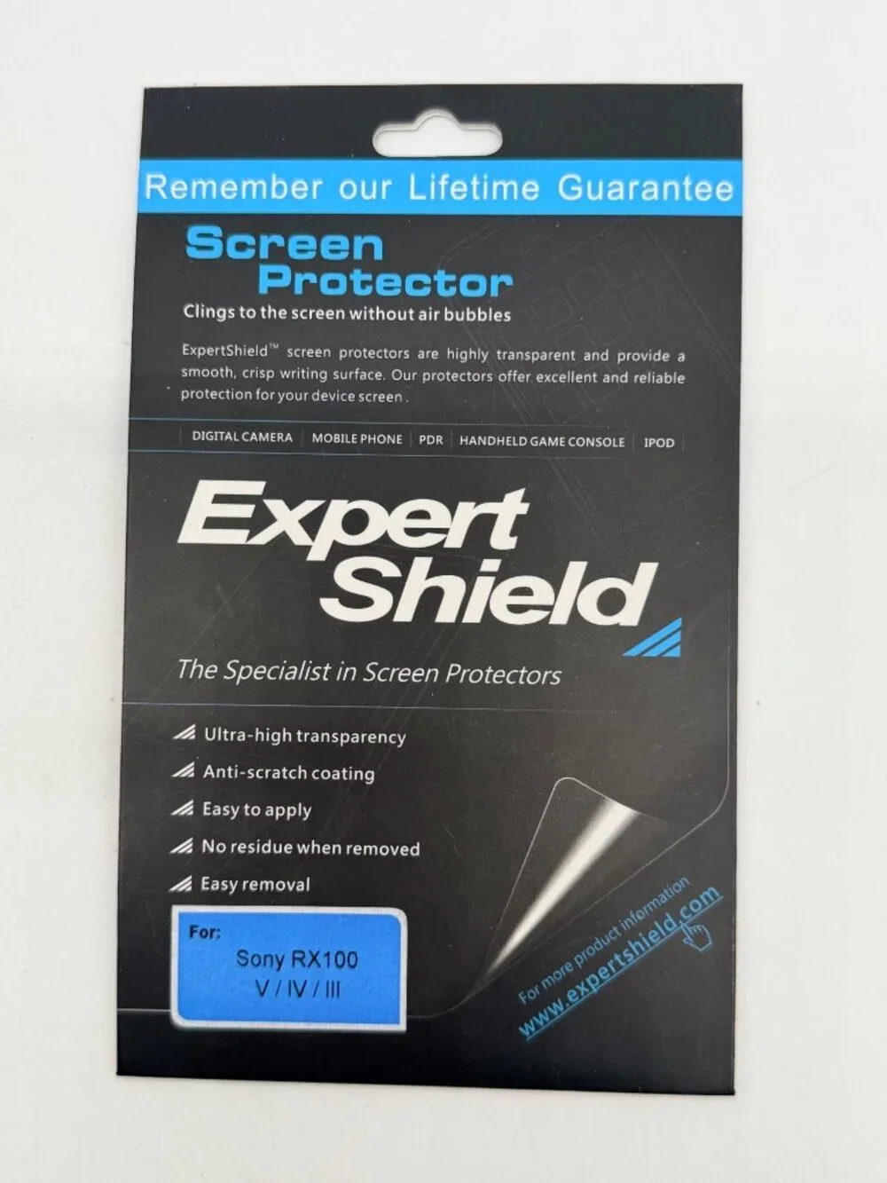 Expert Shield brand screen protector designed for the Sony RX100 series cameras